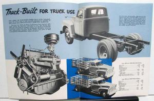 1953 GMC Gas Series 350 24 Stake Platform Truck BLUE Sales Brochure Folder Orig