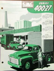 1953 GMC Gas Series 400 27 Truck Sales Brochure Folder Original