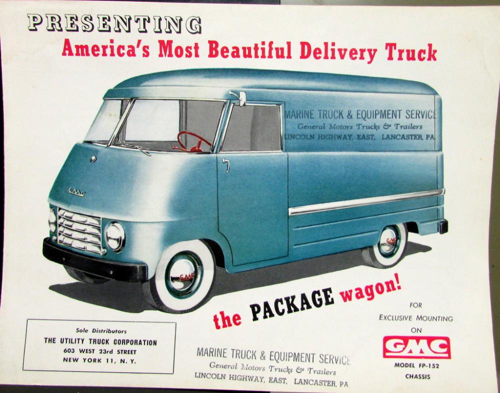 1952 1953 GMC Model FP 152 Package Delivery Utility Truck Corp Sales Brochure