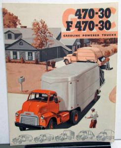 1954 GMC Gas Power Truck Model 470 30 & F 470 30 Original Sales Brochure Folder