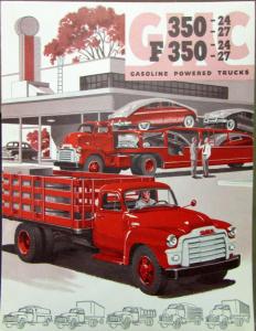 1954 GMC Gas Truck Model 350 24 27 & F 350 24 27 Orig Sales Brochure Folder