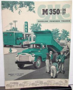 1954 GMC M 350 24 & 27 Gas Truck Stake Platform Models Sale Brochure Folder Orig