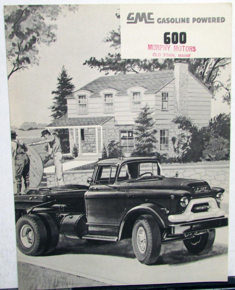 1955 Gmc 600 Gasoline Powered Truck Sales Brochure Folder Original