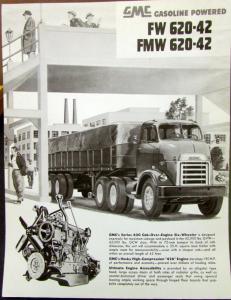 1955 GMC FW 620 42 & FMW 620 42 Gas Truck Sales Brochure Data Sheet Original