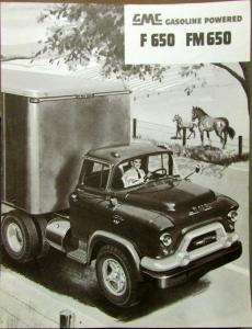 1955 GMC F 650 & FM 650 Gas Powered Truck Sales Brochure Folder Original