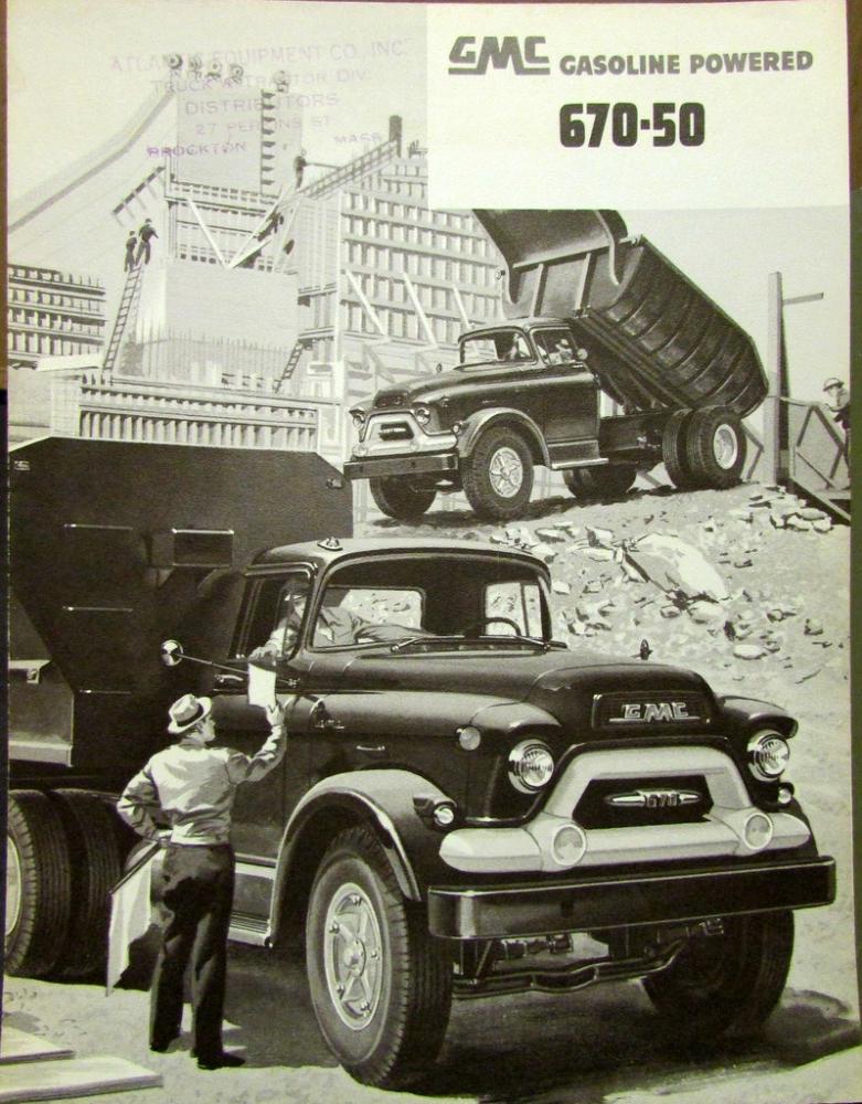 1955 GMC 670 50 Gasoline Powered Truck Sales Brochure Folder Original