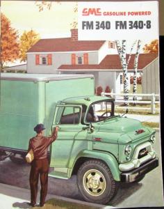 1955 GMC FM 340 & FM 340 8 Gas Truck Model Sales Brochure Folder Original