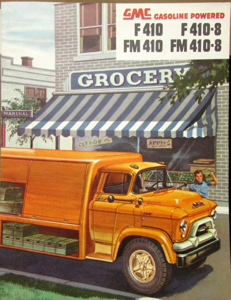 1955 GMC F 410 & FM 410 & F 410 8 & FM 410 8F Gas Truck Sales Brochure Folder