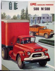 1955 GMC 500 & M 500 Gasoline Powered Truck Sales Brochure Folder Original