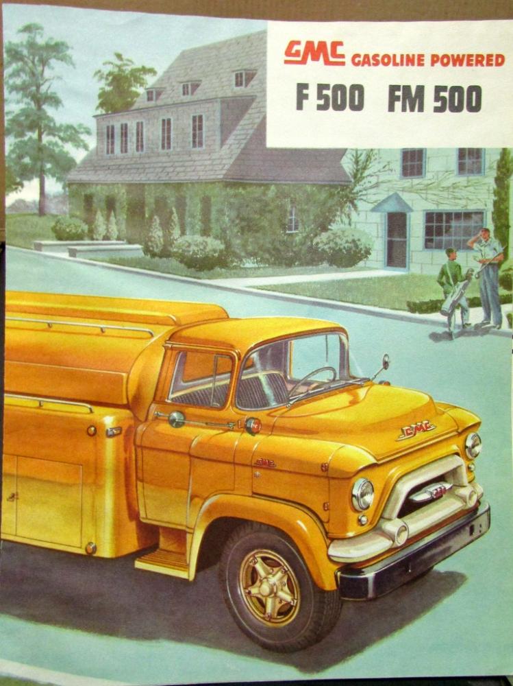 1955 GMC F 500 & FM 500 Gasoline Powered Truck Sales Brochure Folder Original