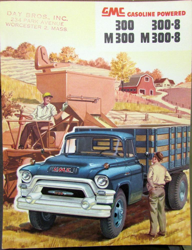 1955 GMC 300 300 8 M300 M300 8 Gasoline Truck Sales Brochure Folder Original