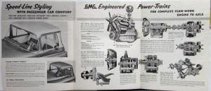 1955 GMC W 500 & MW 500 Gasoline Truck Models Sales Brochure Folder Original