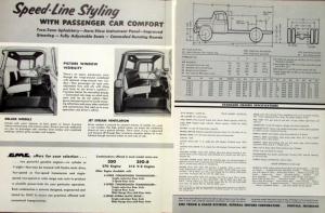 1956 GMC 350 & 350 8 Platform Stake Truck Series Sales Brochure Folder Original