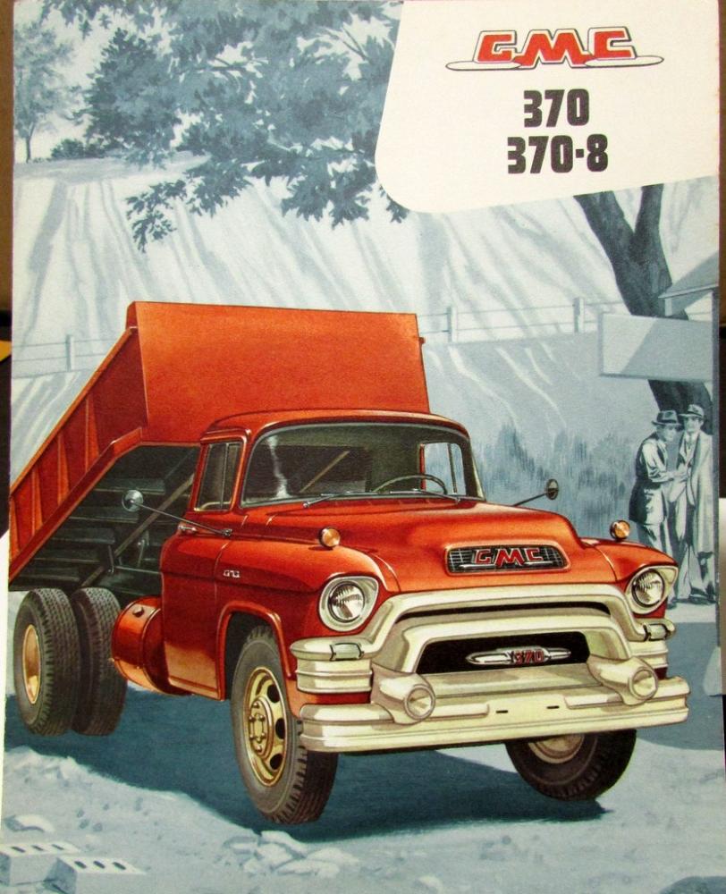 1956 GMC 370 & 370 8 Series Truck Sales Brochure Folder Original