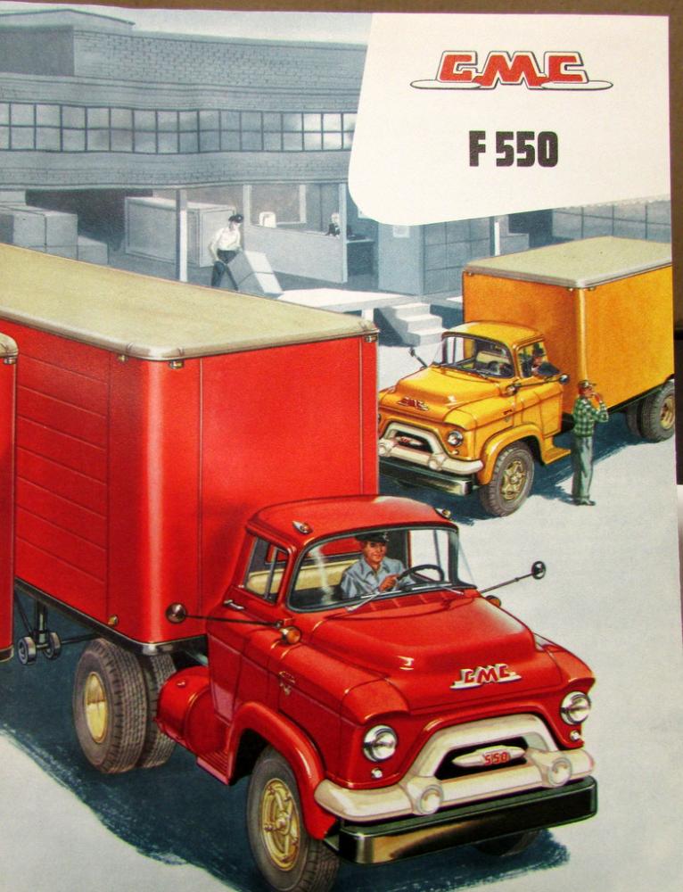 1956 GMC 550 F Truck Series Sales Brochure Folder Original