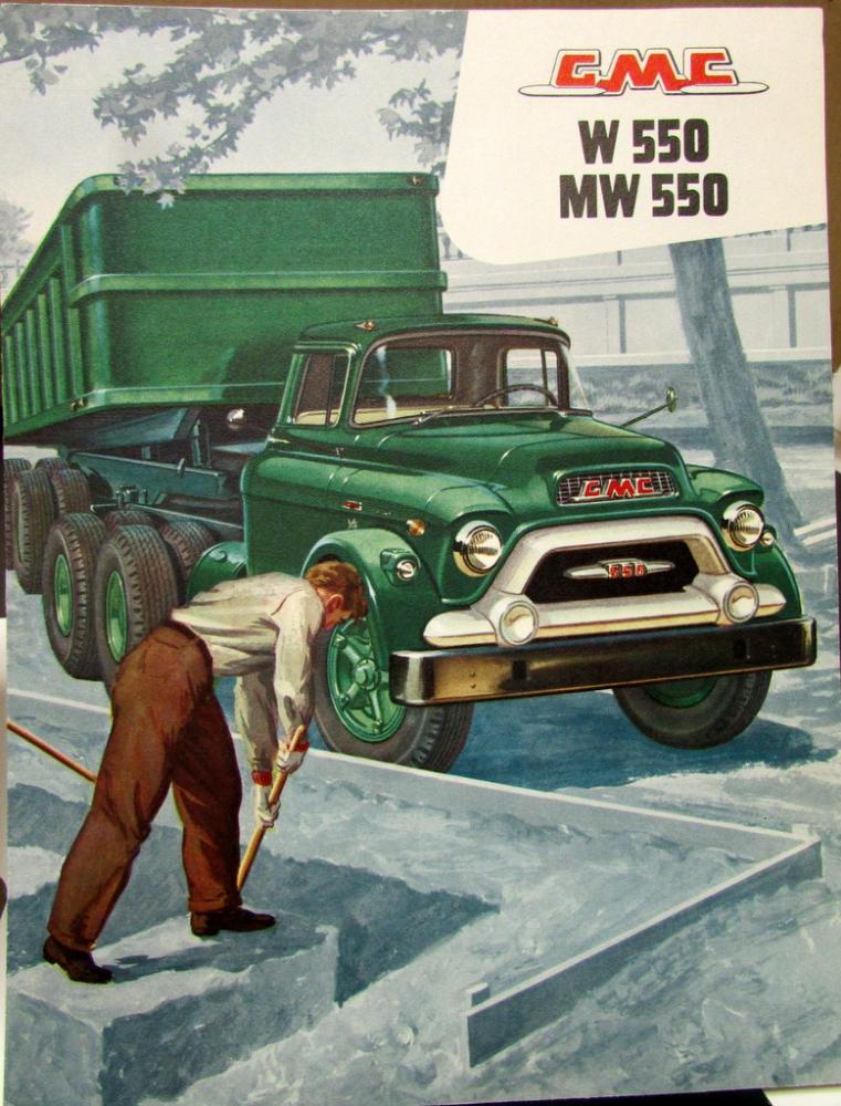 1956 Gmc 550 W And Mw Series Truck Sales Brochure Folder Original