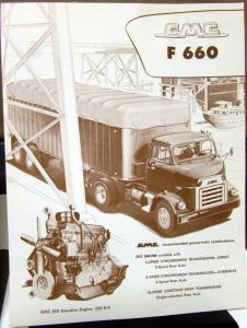 1957 GMC F 660 Truck Series Data Sheet Sales Brochure Original