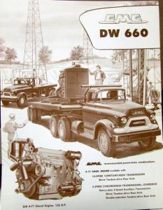 1957 GMC Truck DW 660 Series Original Data Sheet Sales Brochure