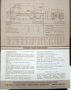 1957 GMC Truck DFW 950 Series Original Data Sheet Sales Brochure