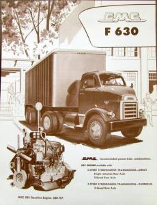 1957 GMC F 630 Truck Series Data Sheet Sales Brochure Original