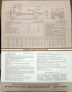 1957 GMC F 630 Truck Series Data Sheet Sales Brochure Original