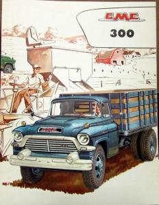 1957 GMC 300 Truck Stake Body Series Color Sales Brochure Folder Original