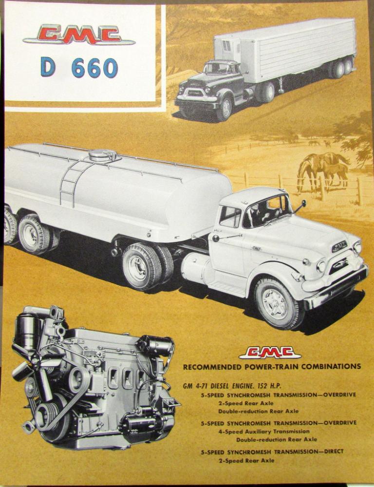 1958 GMC 660 D Series Truck  Data Sheet Sales Brochure Original