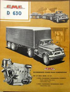 1958 GMC 630 D Truck Series Data Sheet Sales Brochure Original