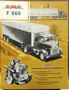 1958 GMC Truck F 660 Series Original Color Data Sheet Sales Brochure