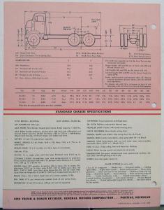 1958 GMC 660 FW Truck Series Data Sheet Sales Brochure Original