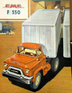 1958 GMC 550 F Series Truck Color Sales Brochure Folder Original