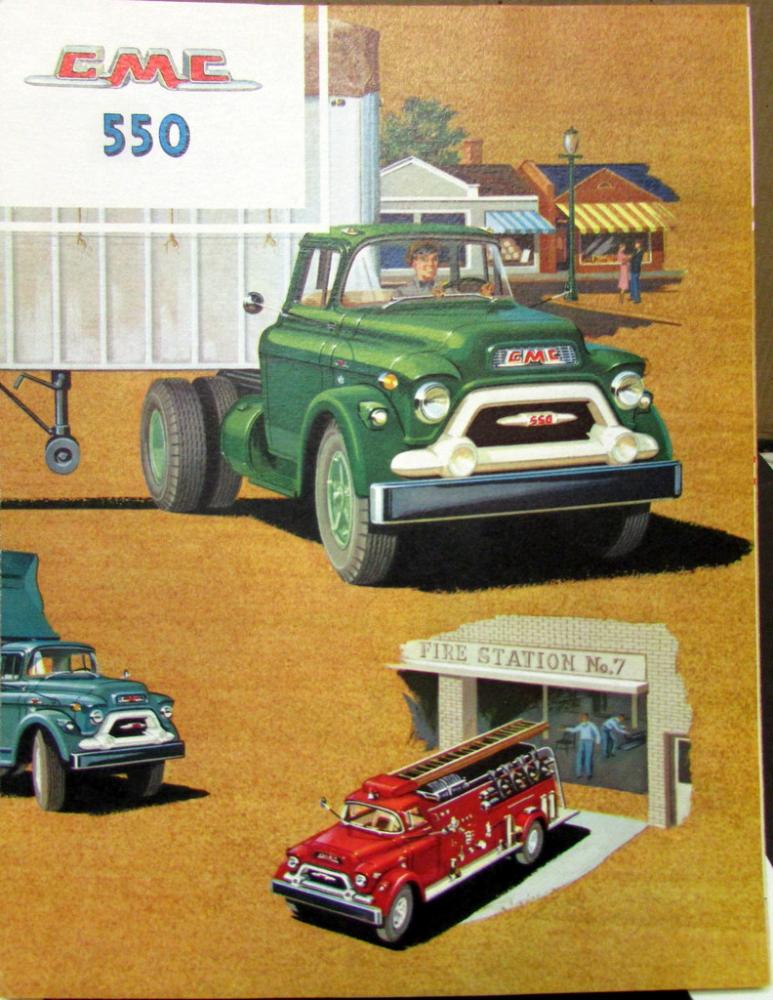 1958 GMC 550 Series Truck Color Sales Brochure Folder Original