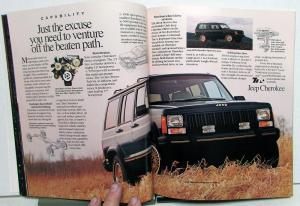 1990 Jeep Book Sales Brochure Wrangler Cherokee Wagoneer Comanche Pickup Orig Lg