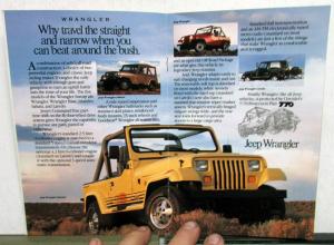 1990 Jeep Small Sales Brochure Comanche Wagoneer Cherokee Wranger Original