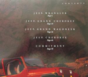 1993 Jeep Book Sales Brochure Original Wagoneer Cherokee Wrangler XL