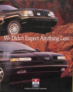 1993 Jeep Eagle Color Sales Brochure Vehicles of the Year Magazine Testimonials