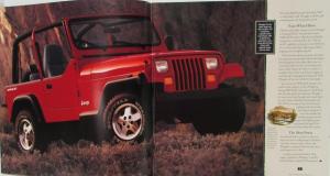 1995 Jeep Book Wrangler Cherokee & Grand Cherokee Color Sales Brochure Cat XL