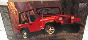 1996 Jeep Wrangler Sahara Rio Grande Sport Color Sales Brochure Original XL