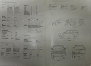 2000 Jeep Cherokee Color Sales Brochure With Specs Original GERMAN Market